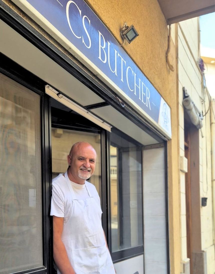 The CS Butcher shopfront on Triq l-Arznell, Marsaxlokk